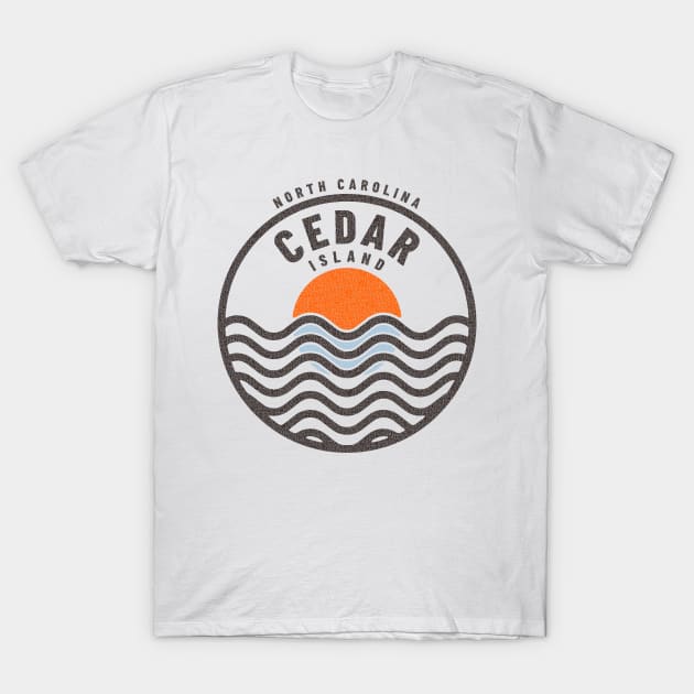 Cedar Island, NC Summertime Vacationing Sunrise Waves T-Shirt by Contentarama